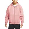 Nike Solo Swoosh Fleece-Lined Zip Hoodie With Drawstring Men Hoodie Stardust-Red DR0404-618
