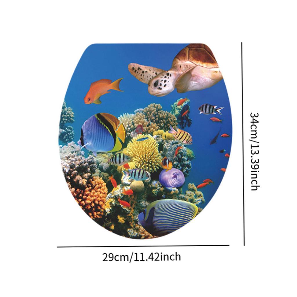 Fürdőszobai WC-matrica, levehető szobadekoráció, 3D víz alatti világ falimatricák bútorokhoz, hálószobához, gyerekszobához, fürdőszobaajtóhoz