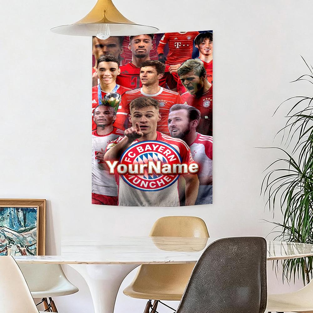 Bayern Munich Custom Your Name Wall Decor Tapestry Art For Pet Memorial Birthdaywedding Party Backdrop Family Gift