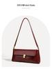 Retro Burgundy Deerskin Velvet Women's Shoulder Bag - Autumn/Winter Collection