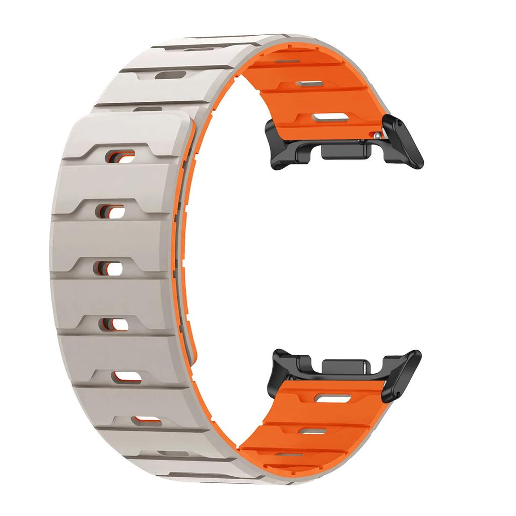 Magnetiskt Band För Samsung Galaxy Watch 8/8classic Ultra 2025/7 47mm Tvåfärgat Silikonband För Galaxy Justerbart Sportarmband