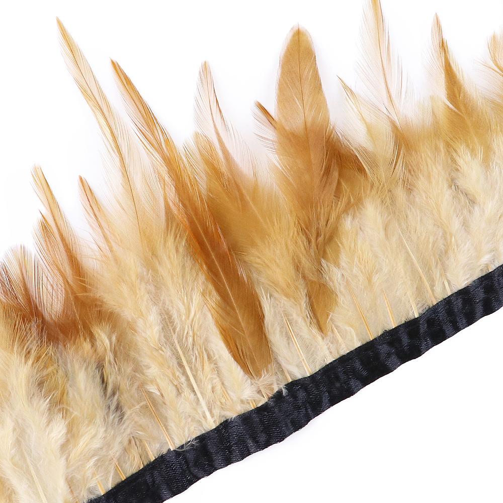 10Meter Black Saddle Rooster Hackle Feather Trim 10-15cm Cock Fringe Halloween Cosplay Dress Decor Pheasant Plume Selvage Crafts