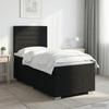 LED Boxspring Bed with Mattress Black 80 X 200 Cm Fabric