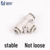 Three-Way T-Type Pneumatic Quick Connect Fittings - White/Black PE4/6/8, Reducing Air Hose Connector, PEG6-4