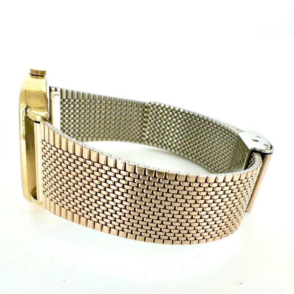 [USED] Rare Battery SEIKO Chariot Gold Strap Square Watch