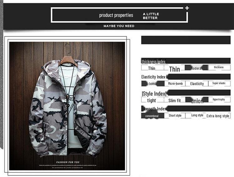 Men's Korean Camouflage Cotton Winter Coat for High School Students