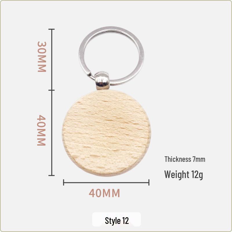 Creative Wooden Keychain & Charm: DIY Car Pendant & Gift Souvenir