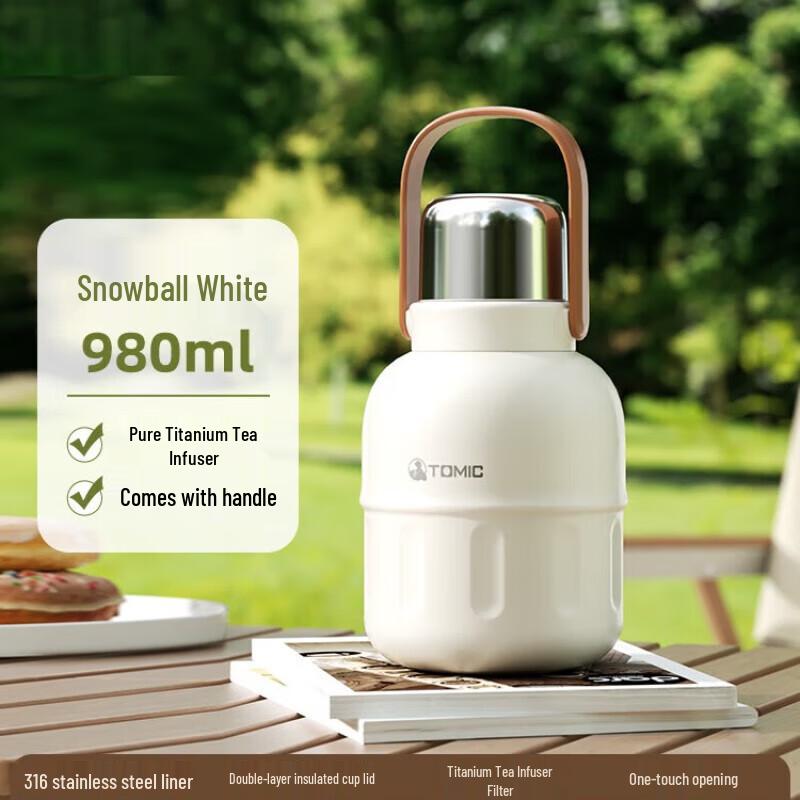 TOMIC Stainless Steel Vacuum Flask with Titanium Tea Infuser