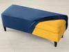 Cover For Double Bench, Footrest Pouf, Velvet, Navy Blue