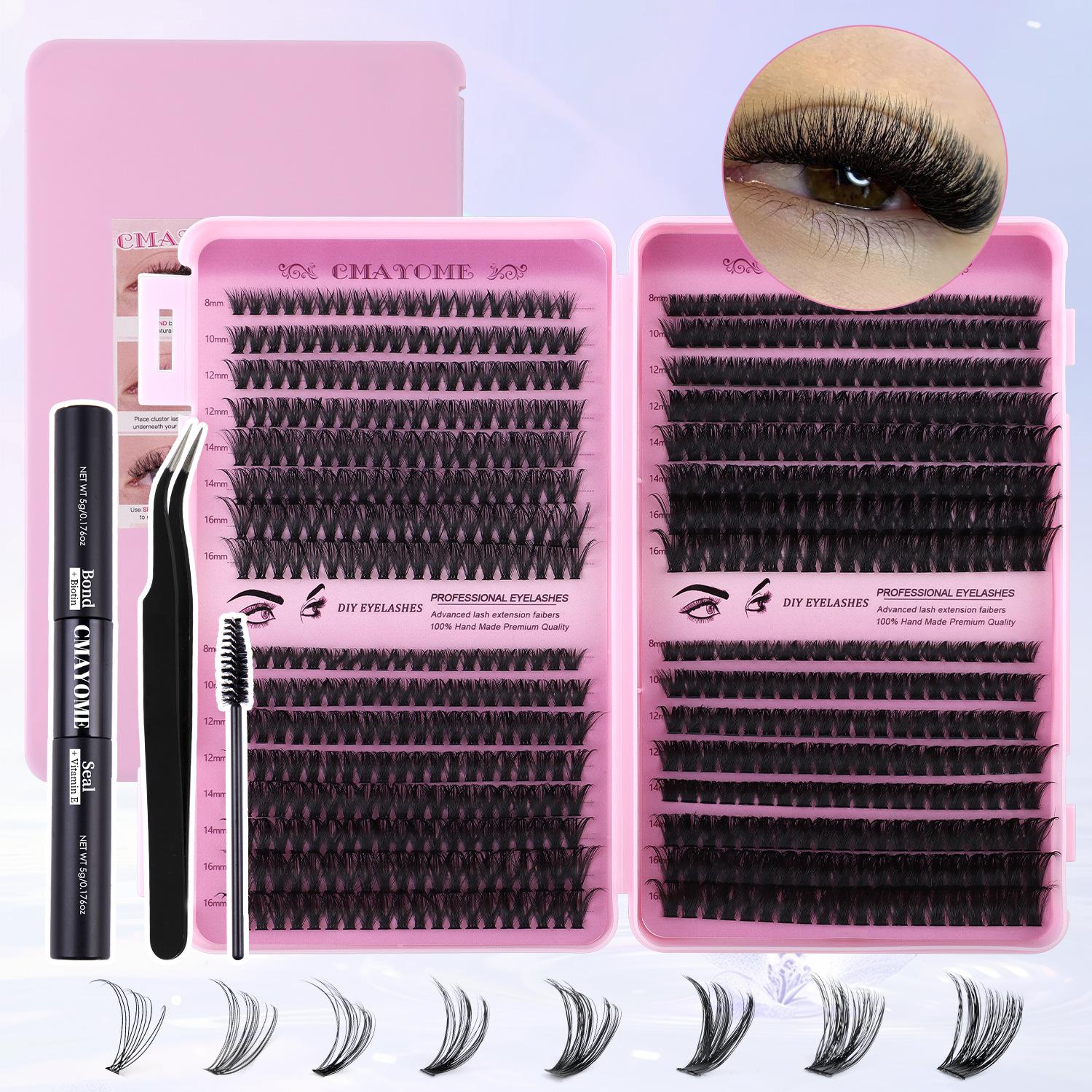 

Набор накладных ресниц 640 пучков D Song для самостоятельного наращивания, сегментированные, многоволосковые, густые, закрученные, отдельные пучковые ресницы