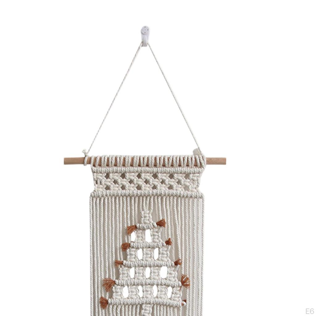 Bohemian Tapestry Hand Woven Farmhouse Chic Tassels Ornaments Macrame Wall Hanging