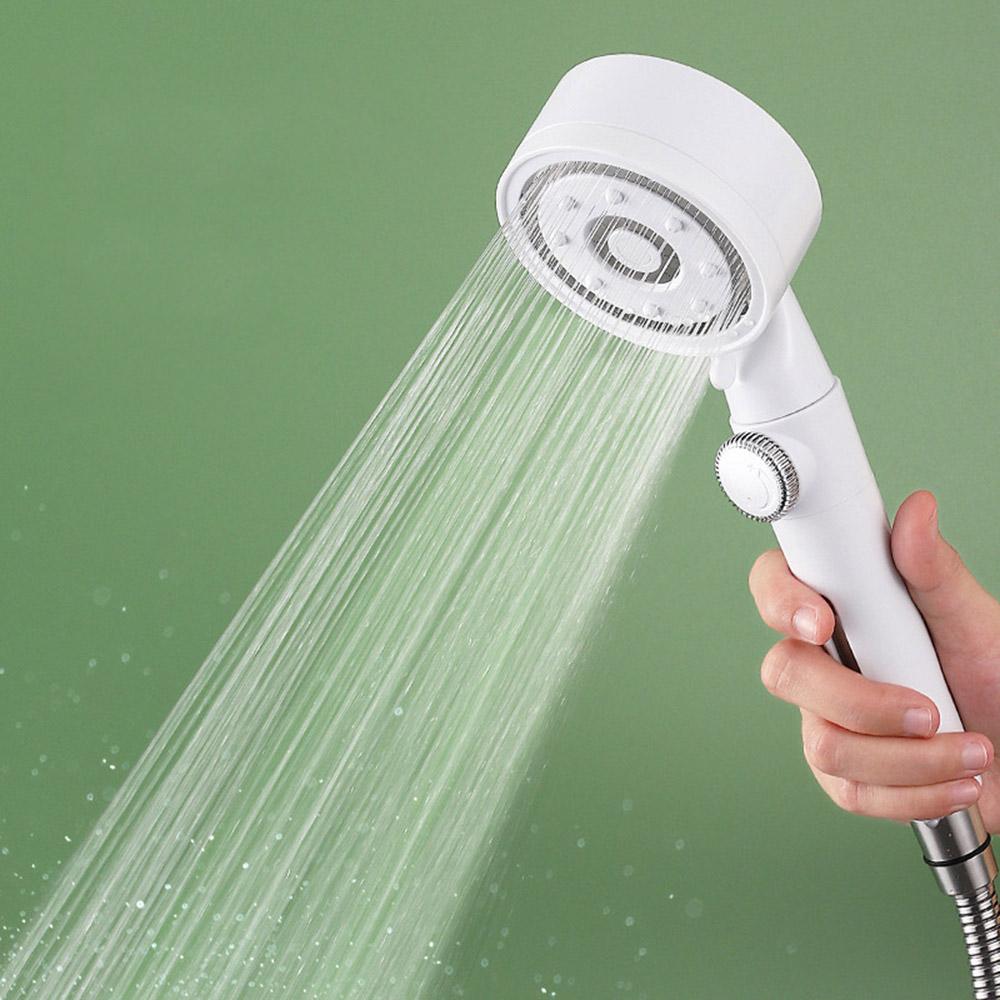 Candy Color Five-speed Booster Shower Head One-button Water Stop Filter Handheld Shower Set Home Bathroom