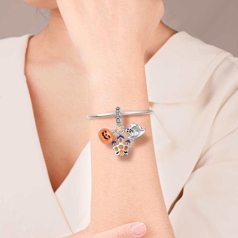 Gothic Charms Copper Halloween Nightmare Skull Skeleton Voodoo Doll Beads Fit Bracelet Necklace Diy Jewelry