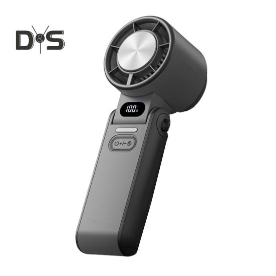 

Ручной складной вентилятор со 100-скоростным регулируемым светодиодным дисплеем, USB-перезаряжаемый охлаждающий вентилятор, летний портативный дорожный мини-персональный вентилятор для улицы чёрный