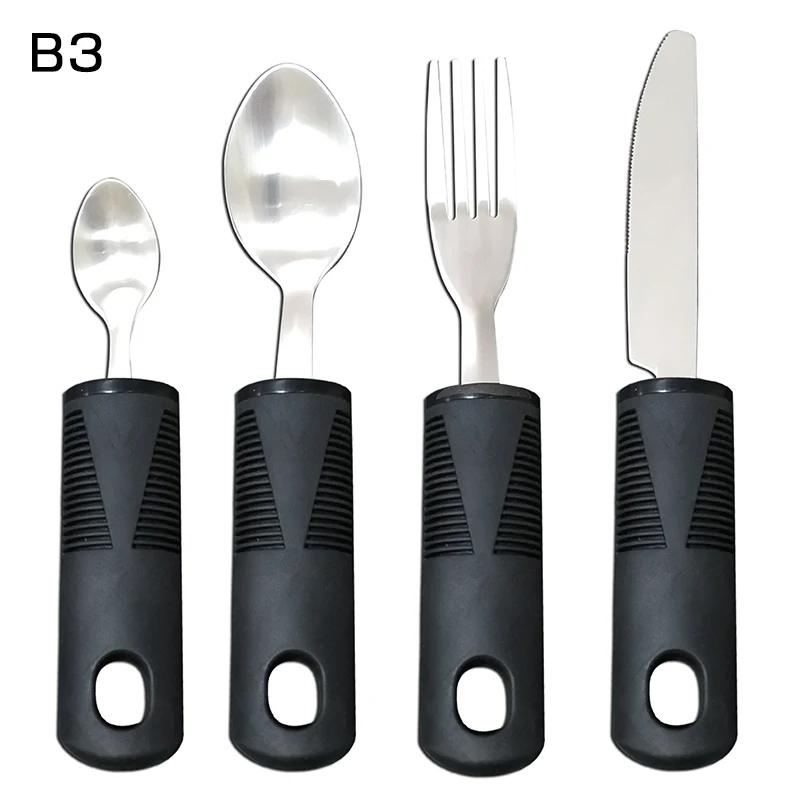 3/4/5Pcs/Set Elderly Adaptive Utensils Disabled Bendable Feeding Dinnerwares Parkinsons Self Training Spoon Fork Tableware