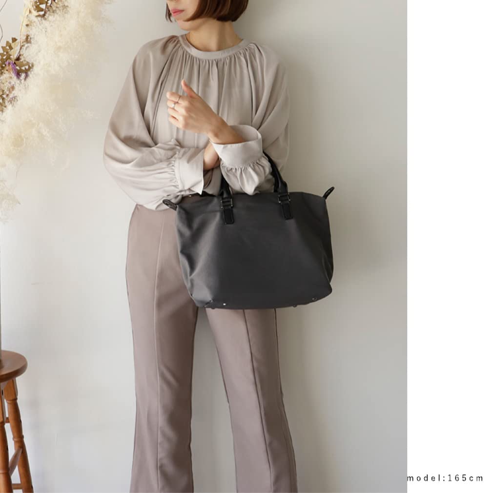 Bolsa Tote Combinada de Nylon 2 Vias Gratante, Feminina, Bolsa para o Trabalho, abb-g0043 (Carvão)