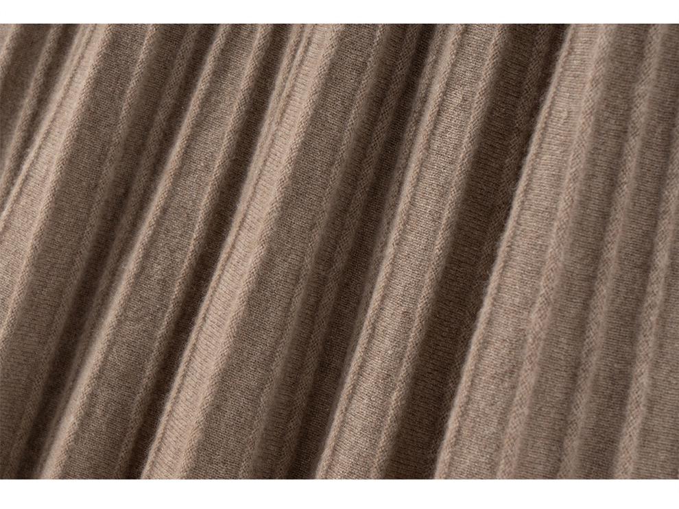100% Pure Cashmere Women's Solid Color High-Waist Plush Skirt, Autumn/Winter Fashion, Draped Elastic Umbrella Design.