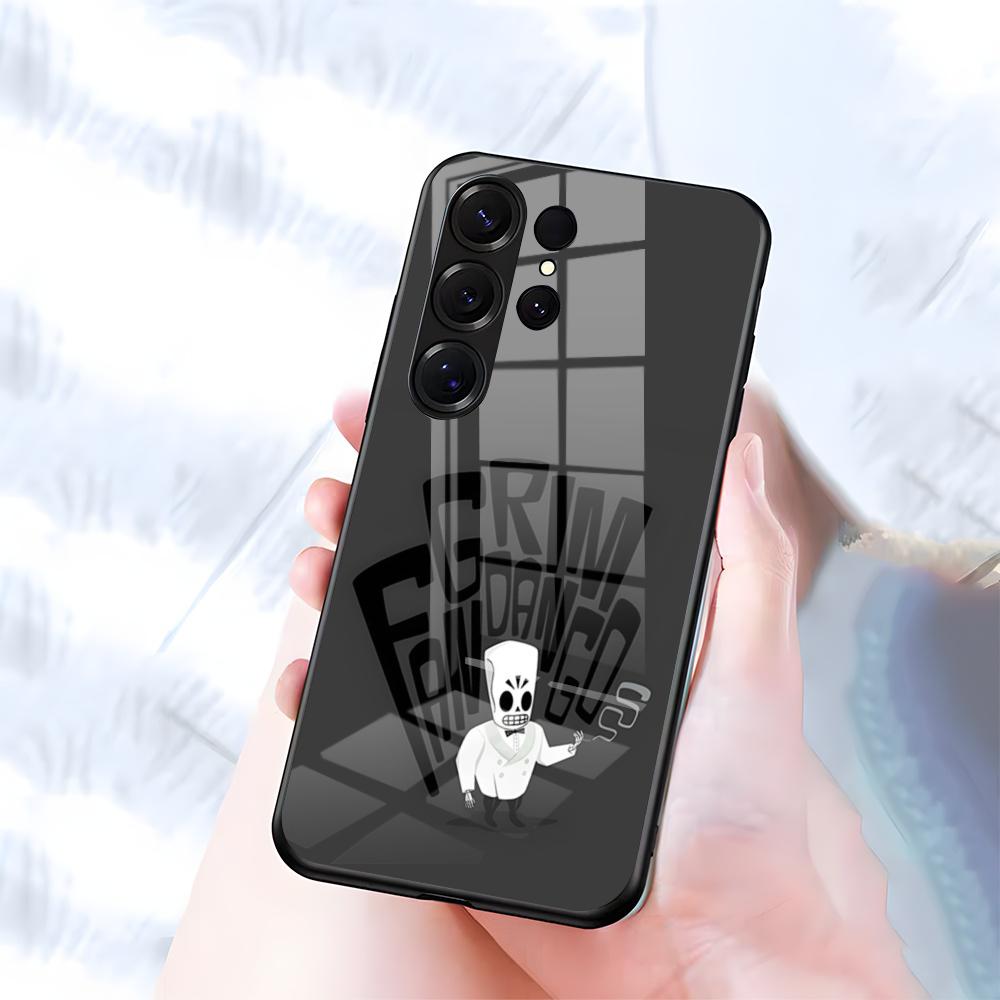 G-Grim F-Fandango Handyhülle Für Samsung S26 S25 S24 FE S23 S22 S21 Plus S20 Ultra Note20Ultra Schwarze Glasabdeckung