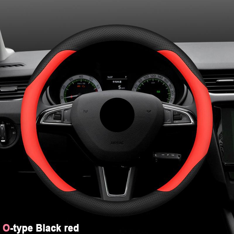 High Quality Leather Car Steering Wheel Cover Wrap for Skoda Octavia Rapid Superb Fabia Kodiaq Kamiq Anti-Slip Auto Accessories