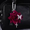 Simulationsblume Rose Schlüsselanhänger Rucksack Dekoration Bunter Simulationsblumen-Schlüsselring Handgefertigt Bohren und Lochen