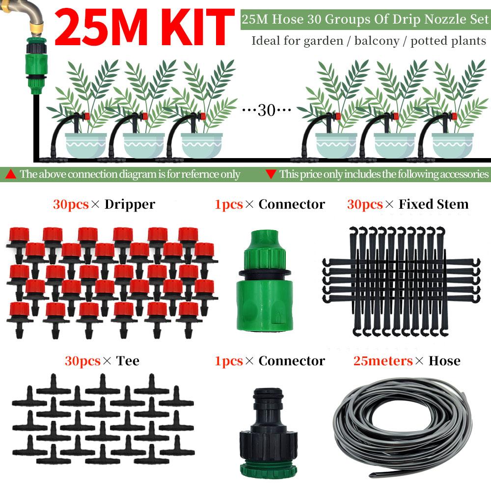 Greenhouse 5M-50M DIY Drip Irrigation System Automatic Watering Garden Hose Micro Drip Watering Kits with Adjustable Drippers