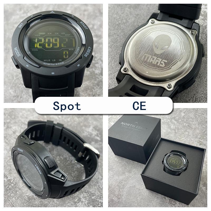 Men's Dual Time Digital Sports Watch with Pedometer