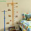 Crane & Trucks Height Chart Wall Sticker - Removable Vinyl Growth Decal for Toddler Room Decor