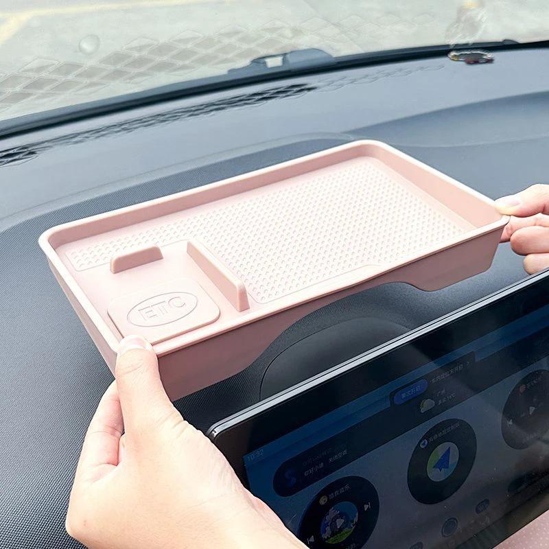 For BYD Seagull Dolphin Mini 2024 2025 Central Control Screen Rear Storage Box Car Interior Accessories Dashboard Storage Tray
