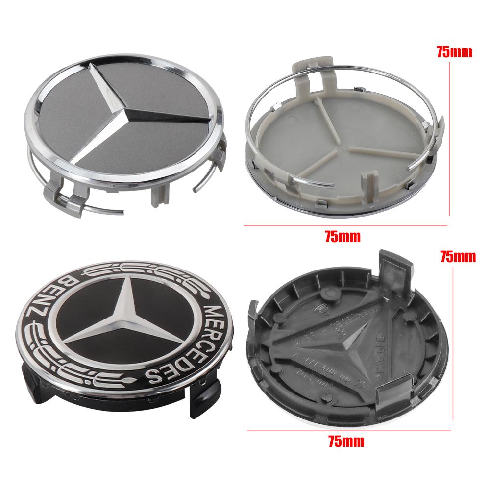 4pcs 75mm Car Wheel Center Cap Hub Badge Covers  Accessories for Mercedes Benz A B C E M R G S Class Exclusive AMG W108 W124