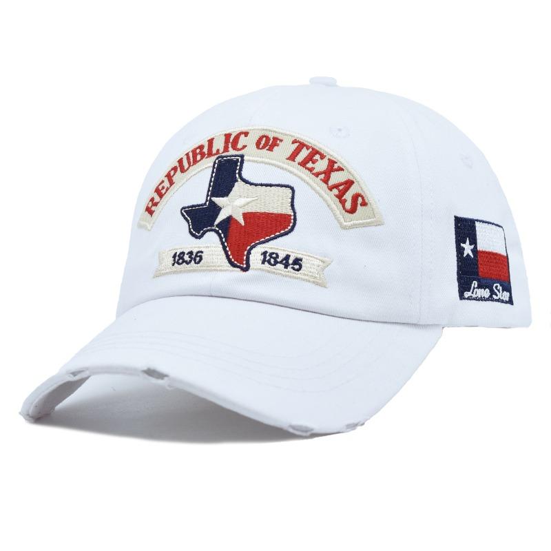 Embroidered Republic of Texas Baseball Cap, Hot Selling Design, Breathable Cotton Material, Adjustable Strap, Unisex for Men