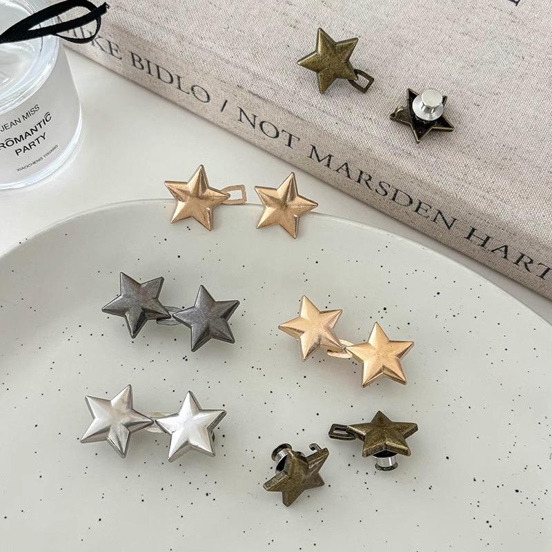 1 Pair Jeans Button Adjustable Clips For Pant Skirts Waist Tightener Buckle Snap Button Adjuster Pants Pin Retractable Button