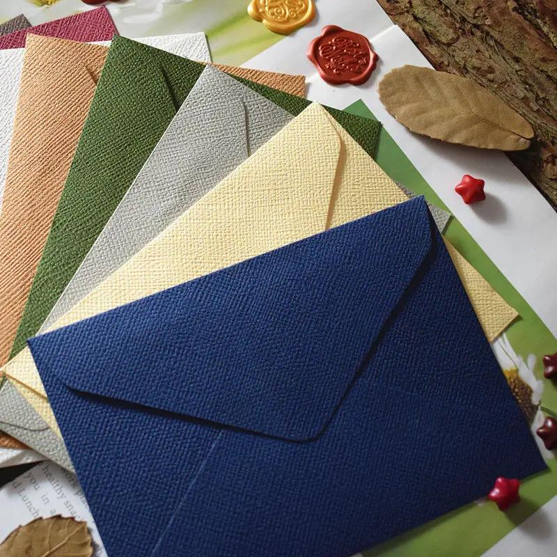 10Pcs/Batch Linen Envelope Letter Paper Set With Retro Wind Sealing Bag