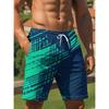 2025 Zomer Trend Heren Losse Shorts Trekkoord Sneldrogend Gestreept 3D Print Shorts Casual Oversized Hardloop Adem Sport Shorts