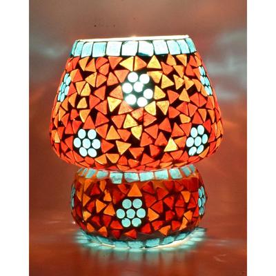 Mushroom Shaped Mosaic Glass Lamp for Home/Office/Festival Decoration (Glühbirne nicht im Lieferumfang enthalten) ( 17 cm)
