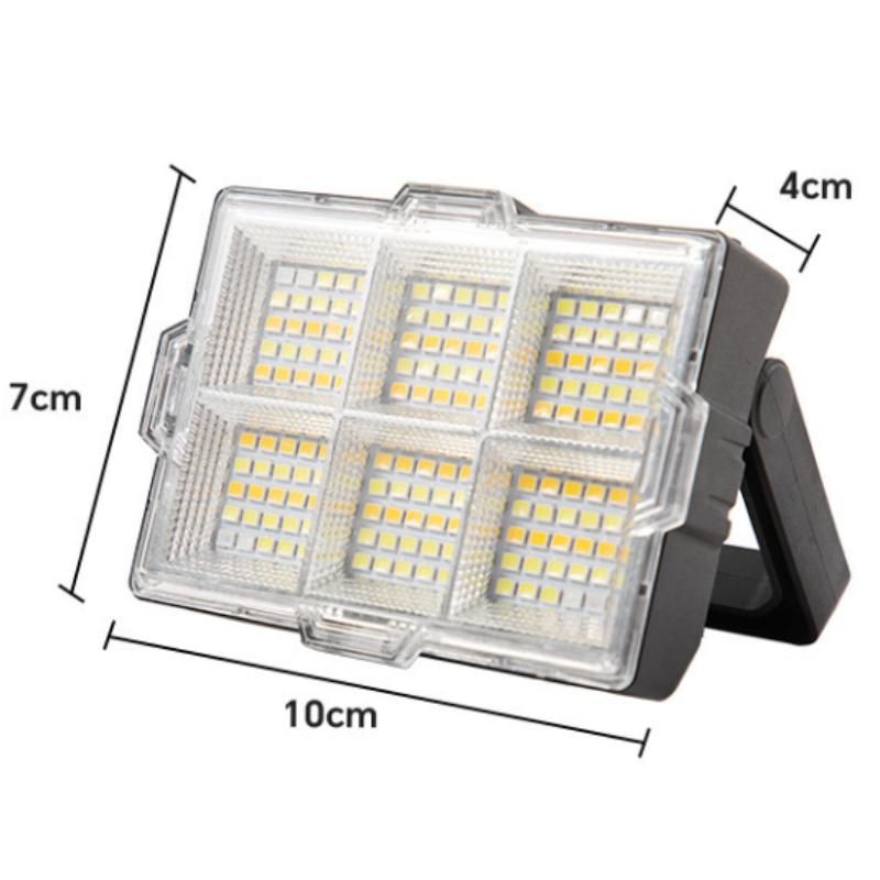 Super Bright Solar Work Light LED Portable Flood Lights with Stand 4Modes Waterproof Rechargeable Outdoor Lamp for Job Site Camping