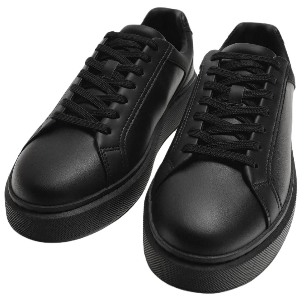 Zara Pu Versatile Comfortable Low-Top Sneakers Men Sneakers Black 2215620800