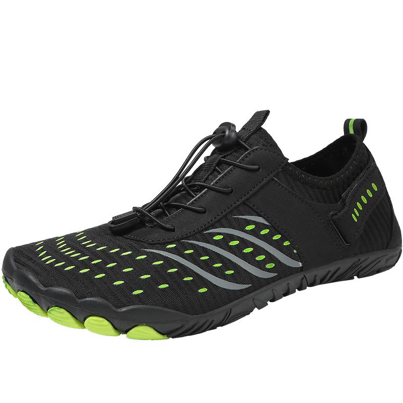 

Чоловічі пляжні швидковисихаючі водні туфлі. Жіночі чоловічі водні туфлі. Взуття для водних видів спорту проти ковзання. Водні туфлі. Чоловіче взуття для плавання з п’ятьма пальцями, що дихає. EU:46 чорний