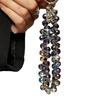 Artificial Crystal Beaded Phone Wrist Strap with Water Drop Hanging Chain Handmade Sparkling Jewelry Pendant for Women