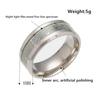 Oakky Men's 8mm Stainless Steel Piano Staff Wedding Luminous Ring Personalized Couple Musical Note Band Shines In Dark Silver Size 17