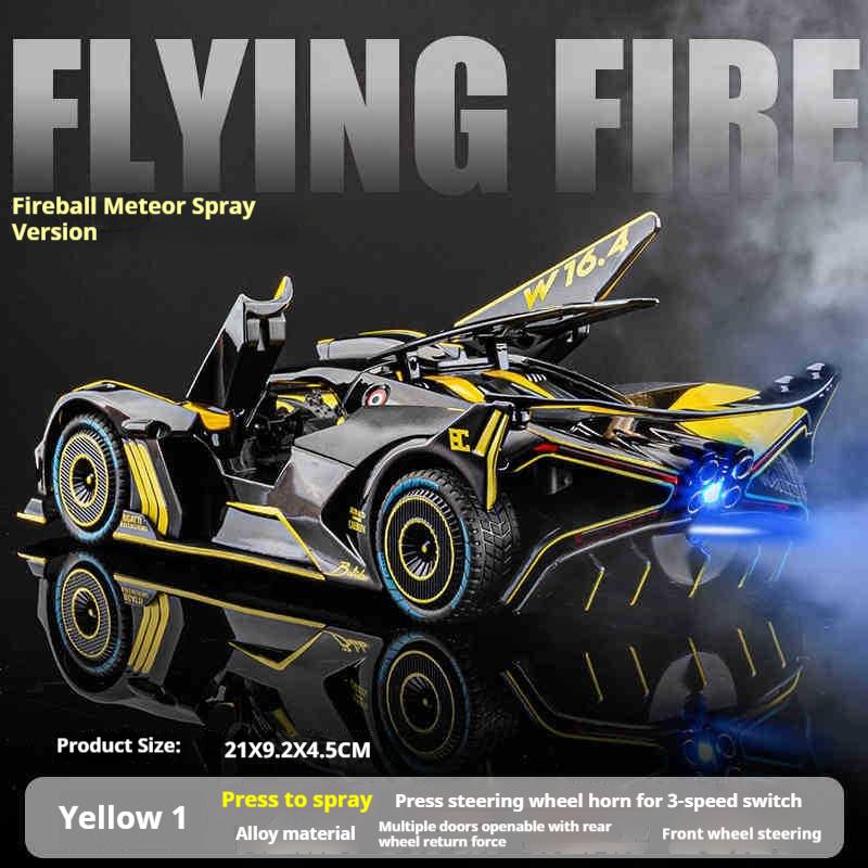 1:24bugatti Alloycar Model Spray Function Die-Cast Craftsmanship Steering Shock Absorption Features Collectible Display Ornament