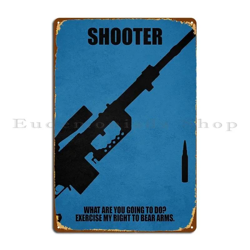 Shooter Minimal Movie Poster Mmpg Graphix Metal Plaque Poster Garage Decoration Retro Cinema Create Party Club Tin Sign Poster