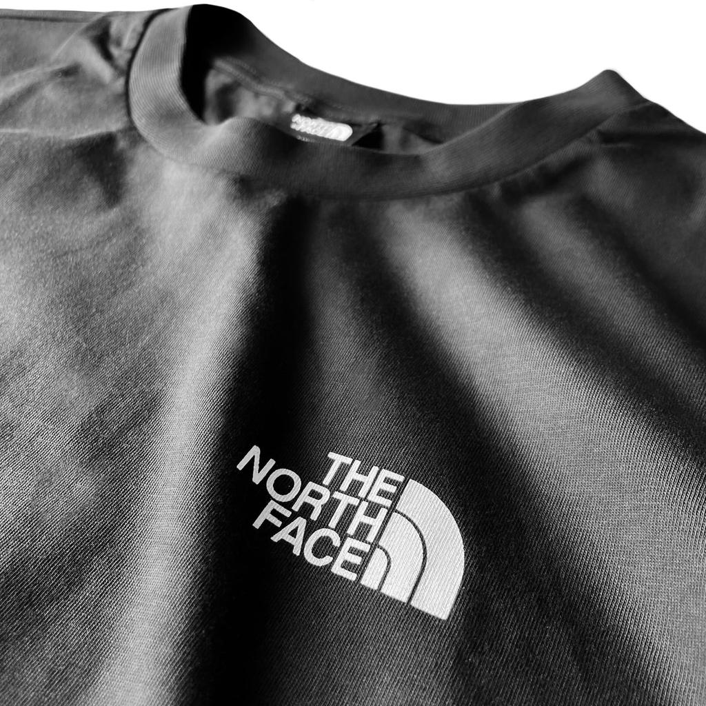 The North Face Short Sleeve with Back Mountain Sketch Oversized TNF Size M Men's T-Shirt Print, Black, Tee, Black/White Dune, [Used]