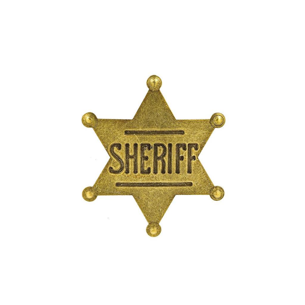European & American Creative Police Badge Brooch - Retro Six-Pointed Star Medal Pin for Clothing Accessories