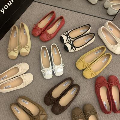 Gentle Ballet Ladyshoes Flat Shoes French Retro Soft Sole Silver New Chinese Red Single Shoes Spring Small Fragrant Wind Women's Shoes