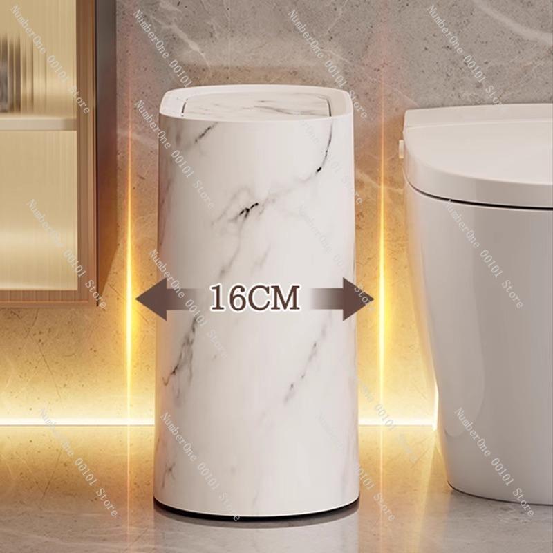 Oval Press-Type Spring-Lid Trash Can,Bathroom Gap Storage Waste Bin,Small Household Plastic Bucket,Space-Saving Design Suitable