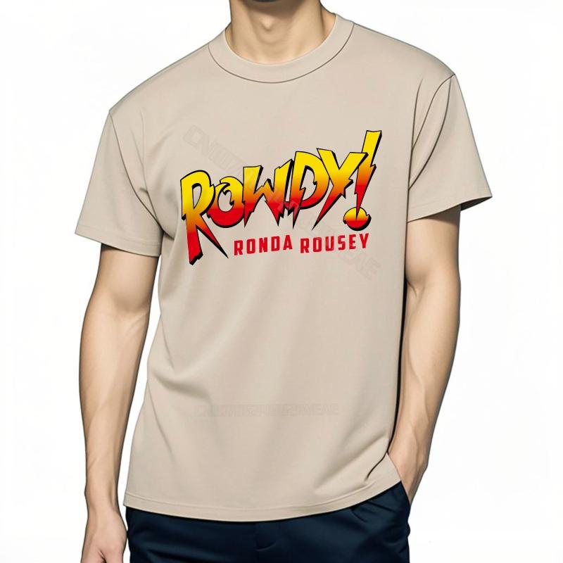 Cotton Essential Teeshirts New Arrived Cotton Soft Cotton Teeshirt Top Tees Travel Unisexs Tshirt Rowdy Ronda Rousey Logo