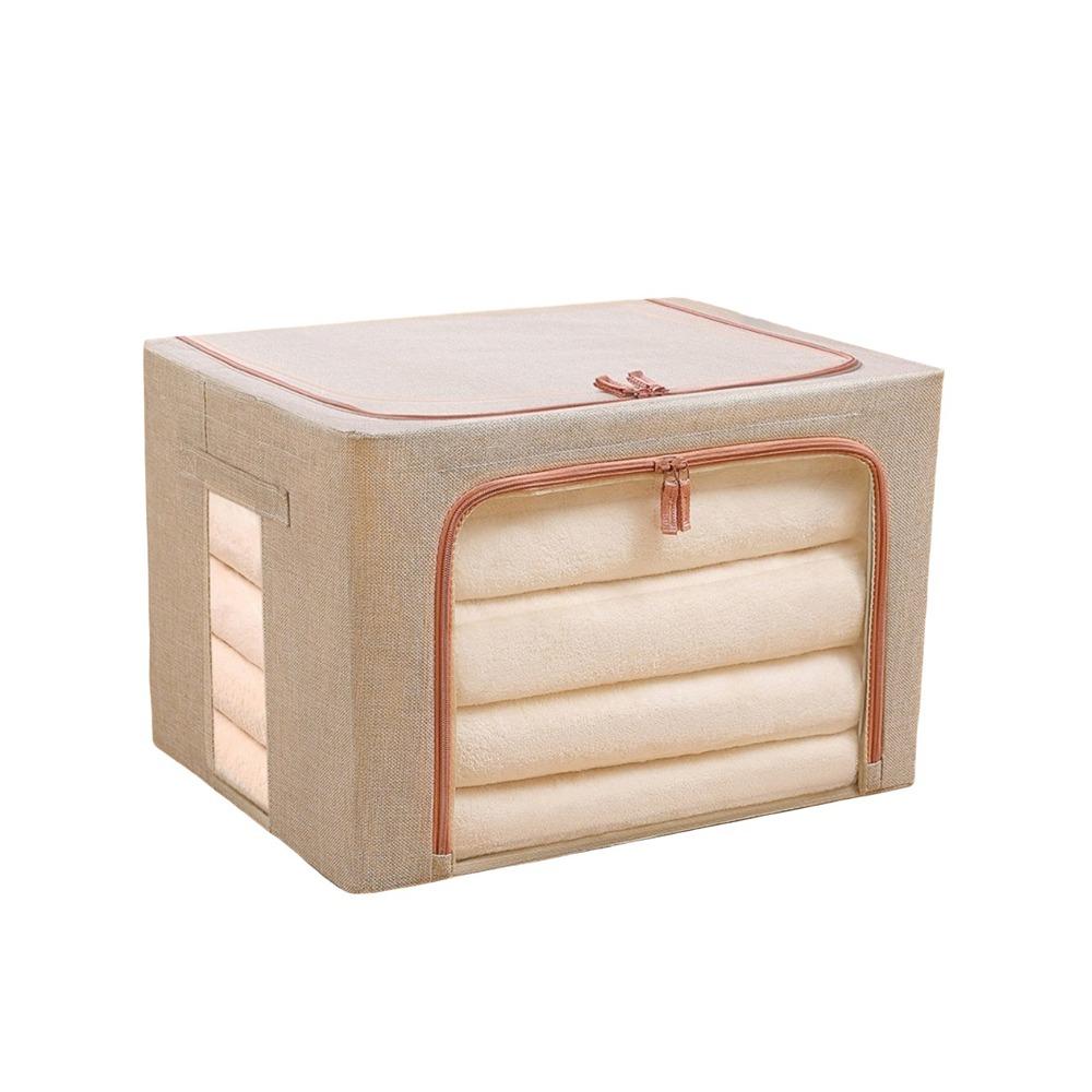 Large Capacity Clothing Sorting Box Clear Window Clothes Blanket Organizer Wardrobe Storage