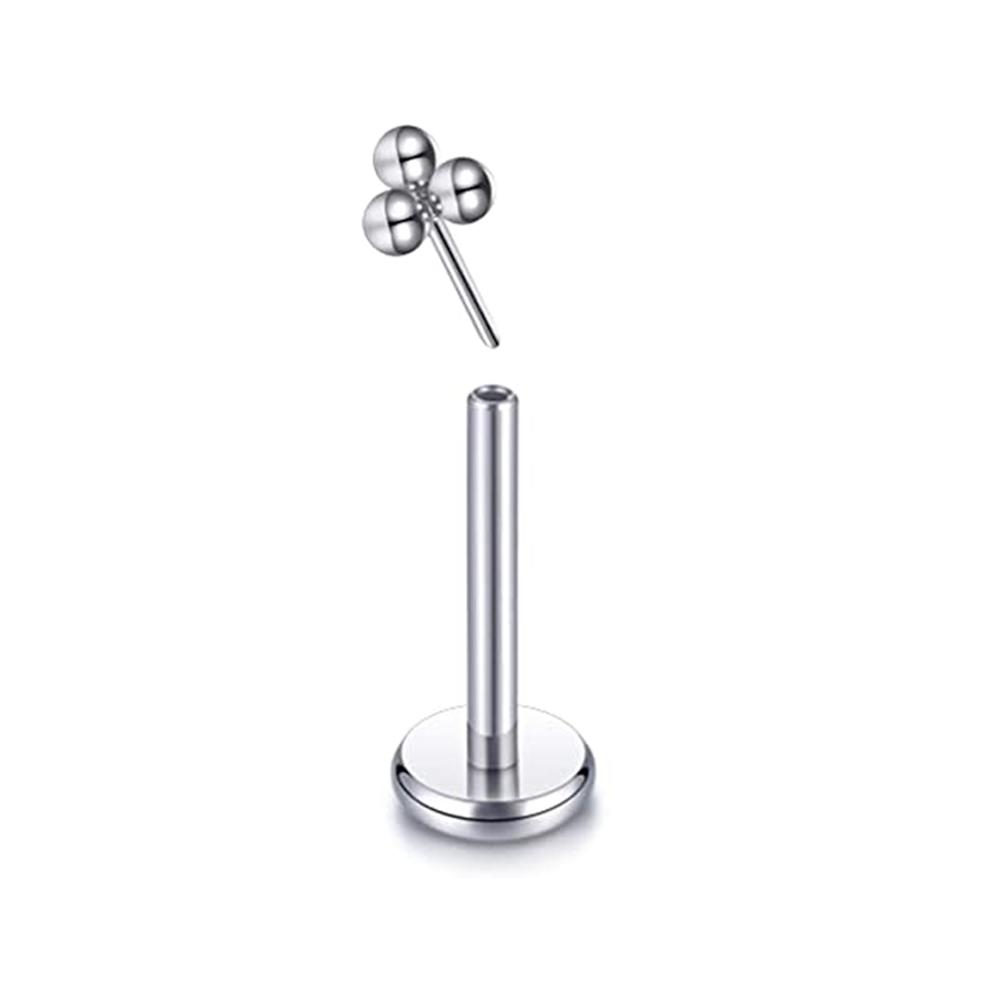 G23 Titanium Threadless Labret Studs Piercing Jewelry 16G Push Pin Cartilage Helix Tragus Earrings for Women Lip Stud Earrings