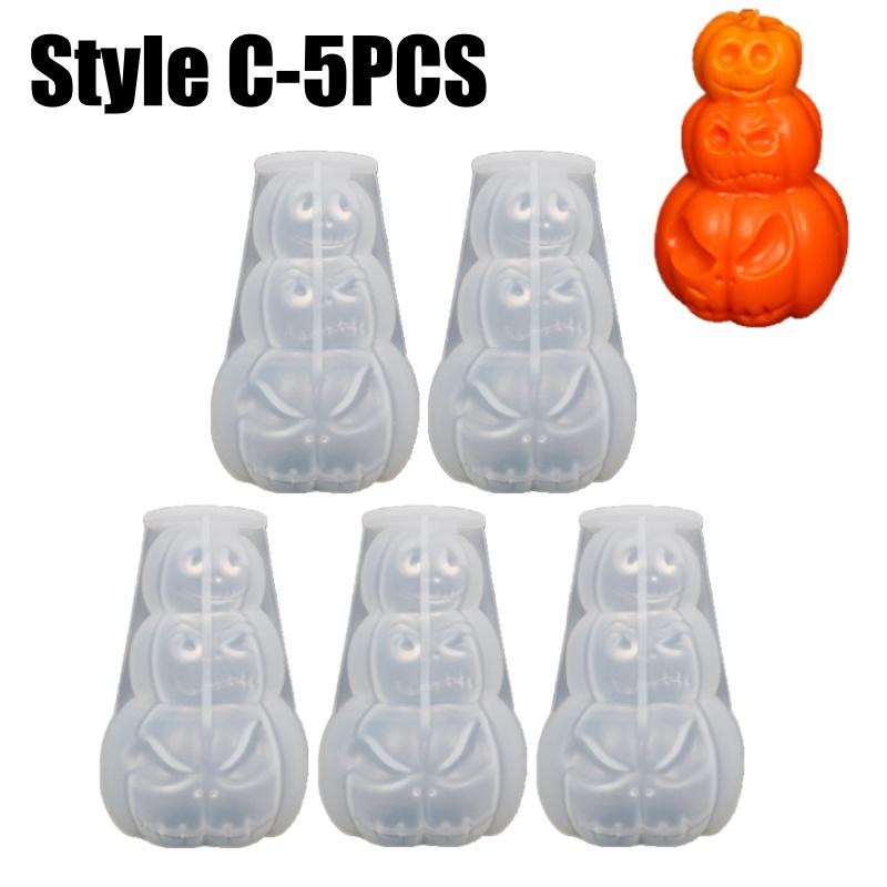 Halloween Silicone DIY Pumpkin Candle Mold 3D Pumpkin Candle Holder Mold Pumpkin Shaped Candle Mold for Party Decorations