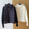 Autumn and Winter New Knitted Splicing Light and Thin Down Jacket Women's Short Small High-end European Fashion Small Trendy